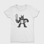 Black Dog With Bat Crazy Baseball Bat, Tricou Femei