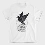 Black Raven On A Skull, Tricou Barbati (Unisex)