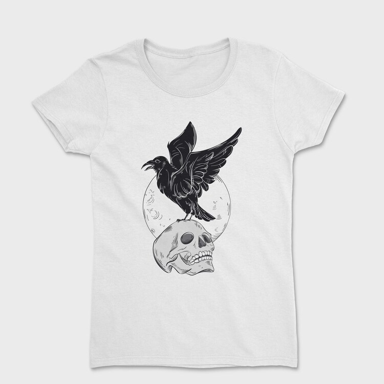 Black Raven On A Skull, Tricou Femei