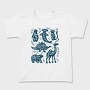 Blue Animals Cut Out Scandinavian Art, Tricou Copii