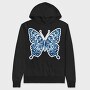 blue butterfly, Hanorac Oversize Barbati (Unisex)
