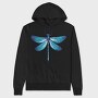 Blue Dragonfly Realistic, Hanorac Oversize Barbati (Unisex)