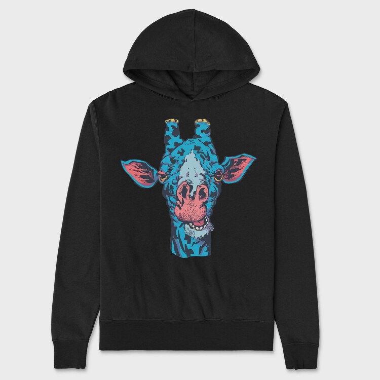 Blue Giraffe Wild, Hanorac Oversize Barbati (Unisex)