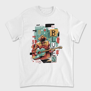 Blues Musician Abstract Music, Tricou Barbati (Unisex)