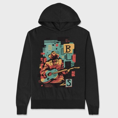 Blues Musician Abstract Music, Hanorac Oversize Barbati (Unisex)