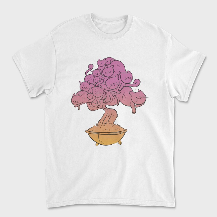 Bonsai Cat Tree, Tricou Barbati (Unisex)