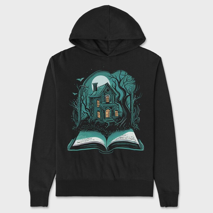 Book And Haunted House, Hanorac Oversize Barbati (Unisex)