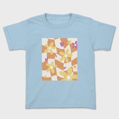 Danish Pastel Floral Checkered, Tricou Copii
