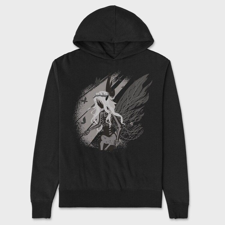 Dark Skeleton Fairy Fantasy Grunge, Hanorac Oversize Barbati (Unisex)