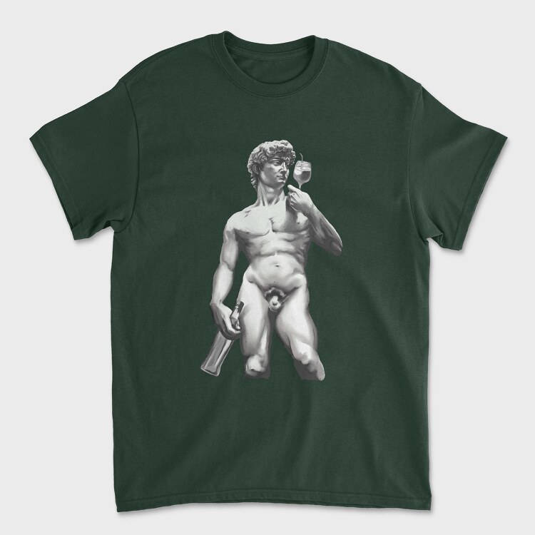 David Statue Wine Glass Realistic Michelangelo Cup Bottle, Tricou Barbati (Unisex)