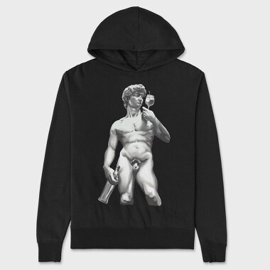 David Statue Wine Glass Realistic Michelangelo Cup Bottle, Hanorac Oversize Barbati (Unisex)