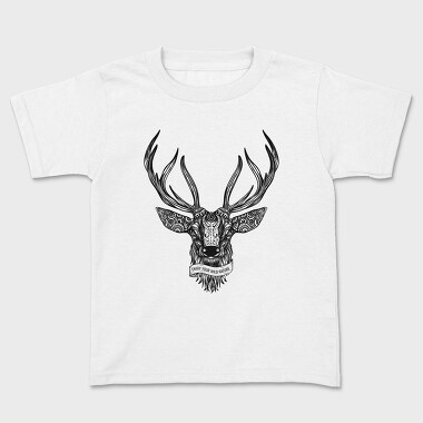 Deer Illustration With Text, Tricou Copii