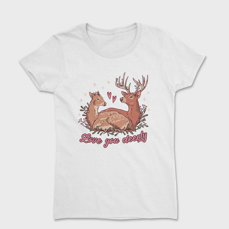 Deer In Love Valentine, Tricou Femei