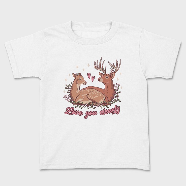 Deer In Love Valentine, Tricou Copii