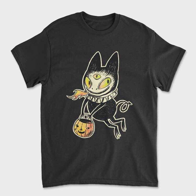 Demon Cat Illustration, Tricou Barbati (Unisex)