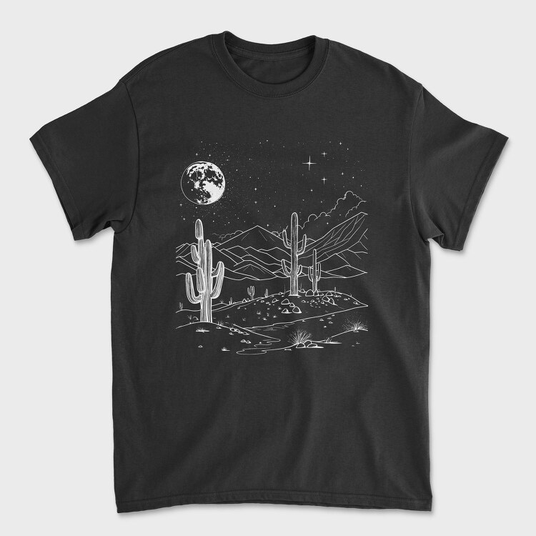 Desert And Cactus, Tricou Barbati (Unisex)