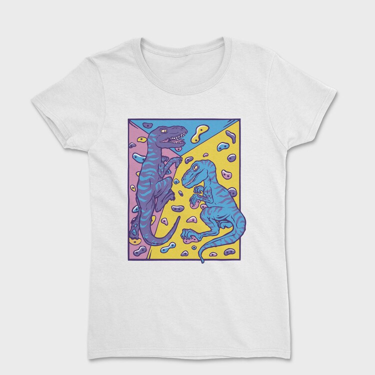 Dinosaurs Indoor Rock Climbing Velociraptor, Tricou Femei