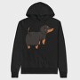 Dachshund Dog, Hanorac Oversize Barbati (Unisex)