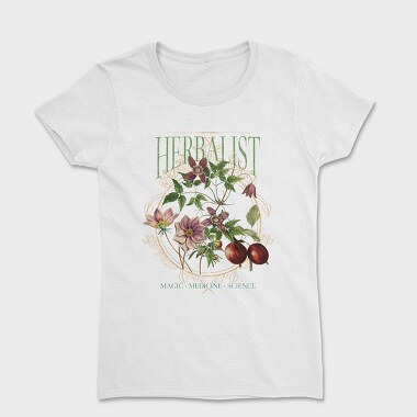 Flowers And Leaves Nature Cottagecore Herbology, Tricou Femei