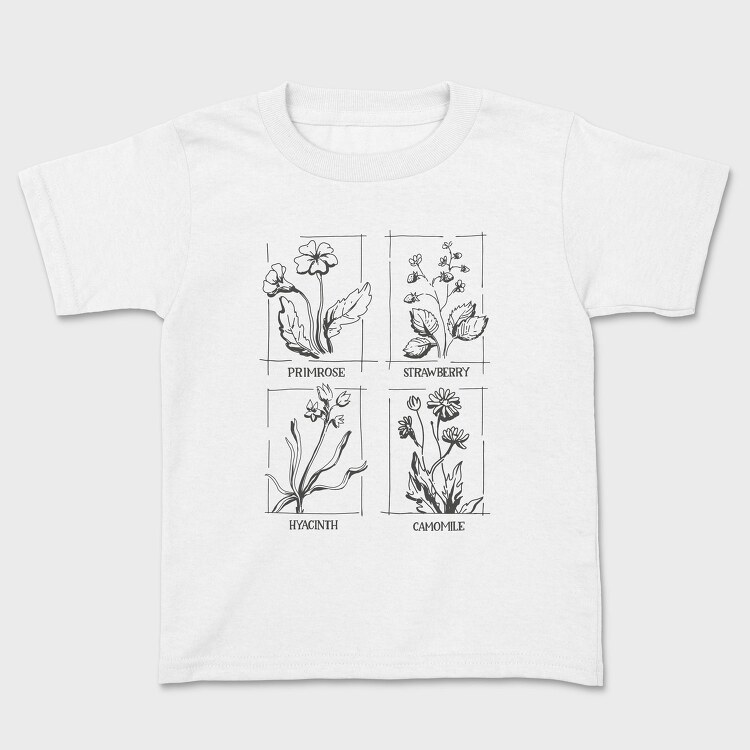 Flowers Botanical Line Tote, Tricou Copii