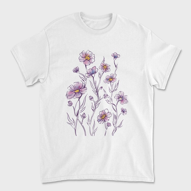 Flowers Watercolor Tote, Tricou Barbati (Unisex)