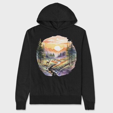 Forest Landscape Trees, Hanorac Oversize Barbati (Unisex)