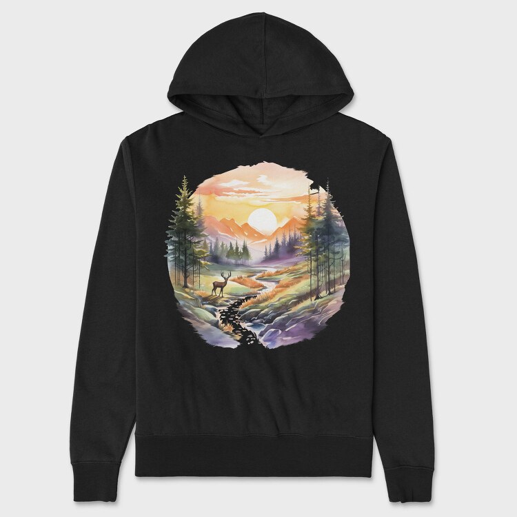 Forest Landscape Trees, Hanorac Oversize Barbati (Unisex)
