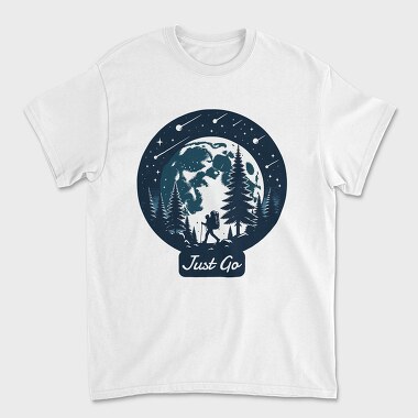 Forest Night Hike Hiking Moon, Tricou Barbati (Unisex)