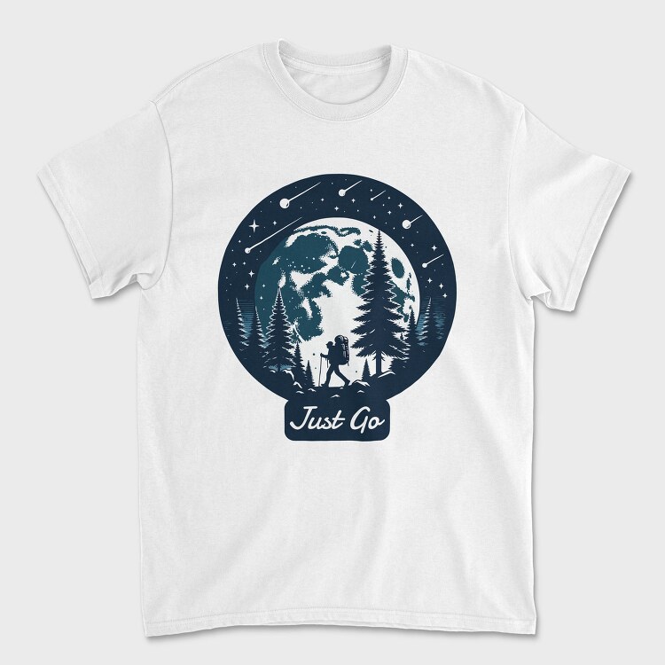 Forest Night Hike Hiking Moon, Tricou Barbati (Unisex)