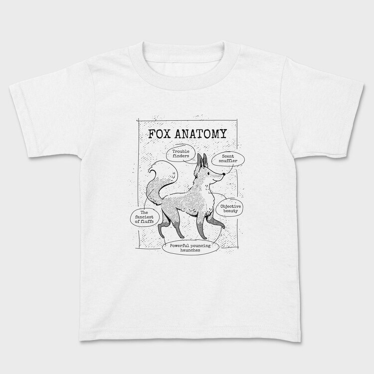 Fox Anatomy Cute Tote, Tricou Copii