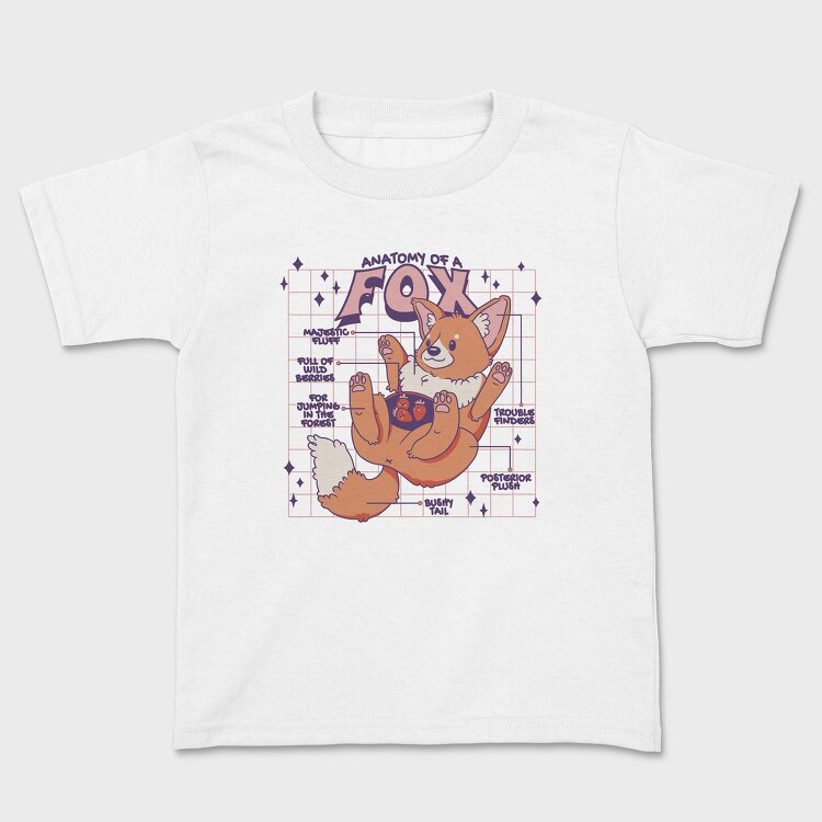 Fox Anatomy Pillow, Tricou Copii