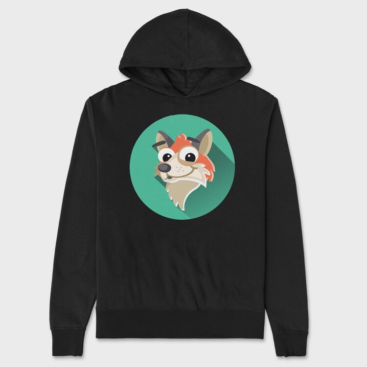 Fox Face Icon, Hanorac Oversize Barbati (Unisex)