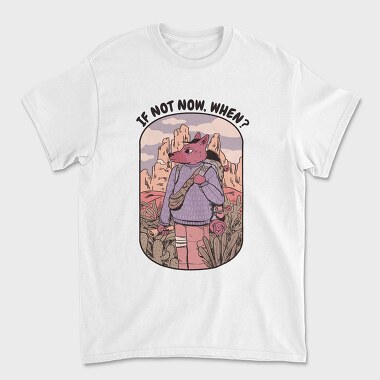 Fox Hiking In Desert Wanderlust If Not Now When, Tricou Barbati (Unisex)