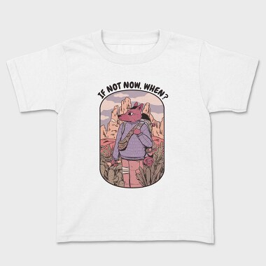 Fox Hiking In Desert Wanderlust If Not Now When, Tricou Copii