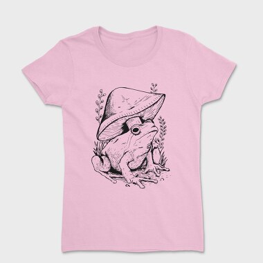Frog And Mushroom Hand Drawn, Tricou Femei