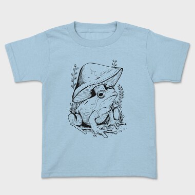 Frog And Mushroom Hand Drawn, Tricou Copii