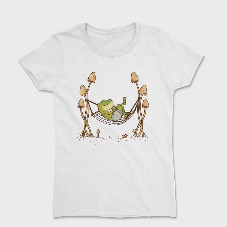 Frog Animal Chilling In Hammock Cottagecore, Tricou Femei