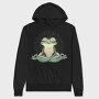 Frog Doing Yoga, Hanorac Oversize Barbati (Unisex)