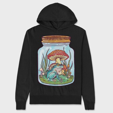 Frog In Mason Jar Nature, Hanorac Oversize Barbati (Unisex)