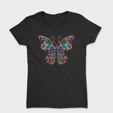 Bright Colored Butterfly Colorful, Tricou Femei