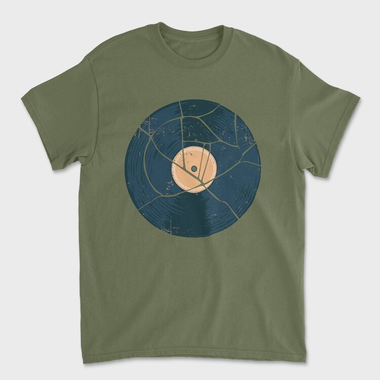 Broken Vinyl Retro, Tricou Barbati (Unisex)