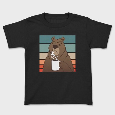 Brown Bear With Coffee Grumpy, Tricou Copii