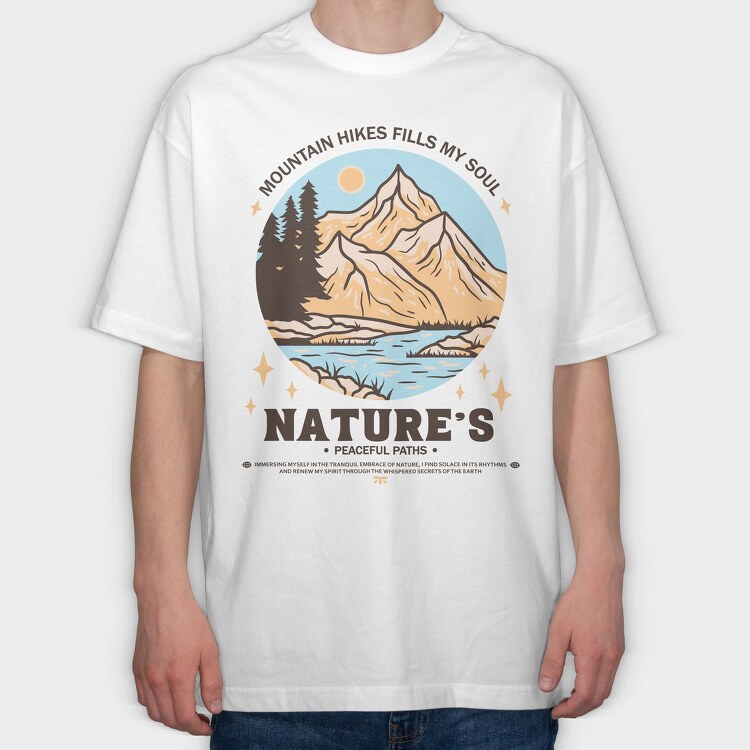 Mountain Hikes Fills My Soul, Tricou Oversize Barbati (Unisex)
