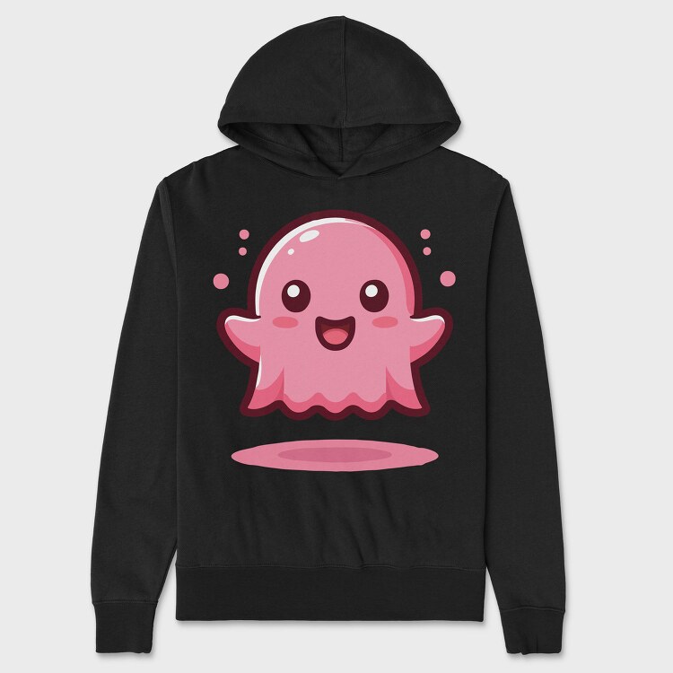 Bubbly Pink Ghost, Hanorac Oversize Barbati (Unisex)