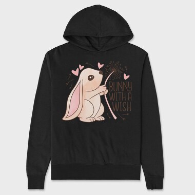 Bunny Making A Wish, Hanorac Oversize Barbati (Unisex)