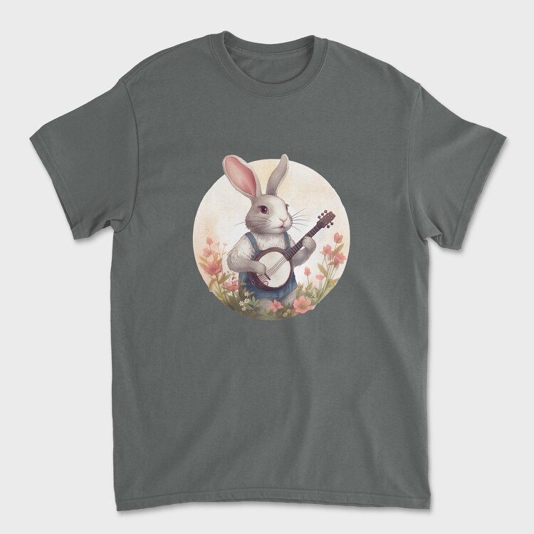 Bunny Playing Banjo Cottagecore, Tricou Barbati (Unisex)