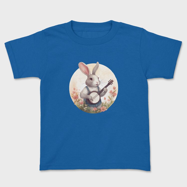 Bunny Playing Banjo Cottagecore, Tricou Copii