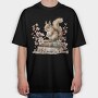 Squirrel Books Flowers, Tricou Oversize Barbati (Unisex)