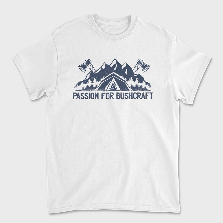 Bushcraft Passion For, Tricou Barbati (Unisex)