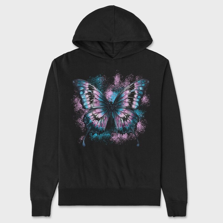 Butterfly Trans Flag, Hanorac Oversize Barbati (Unisex)